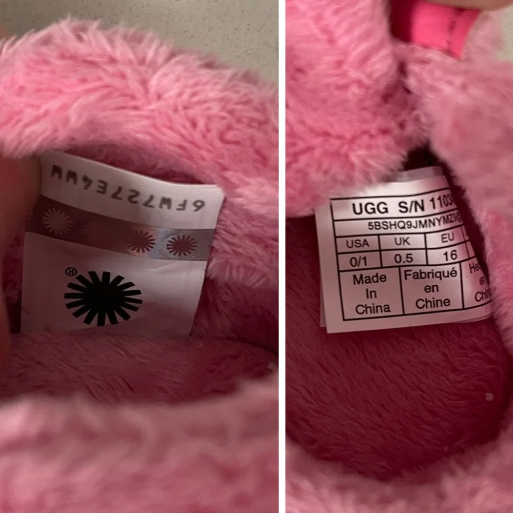 UGG Bixbee Bootie Fuzzy Pink Bloom Baby Slippers Size 0/1